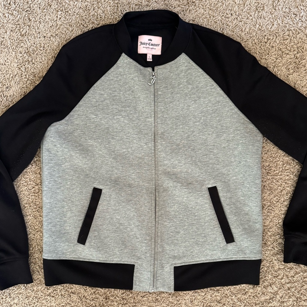 Juicy Couture Black and Gray Zip-Up Jacket